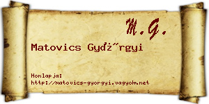 Matovics Györgyi névjegykártya